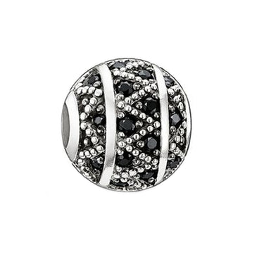 Thomas Sabo Damen Bead Charm-Einhänger Zick Zack 925 Silber silber/schwarz K0022-051-11